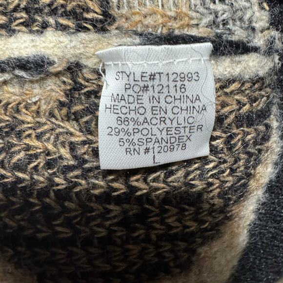 153. Entro Cheetah Scoop Sweater New With Tags Size Large - Picture 4 of 6